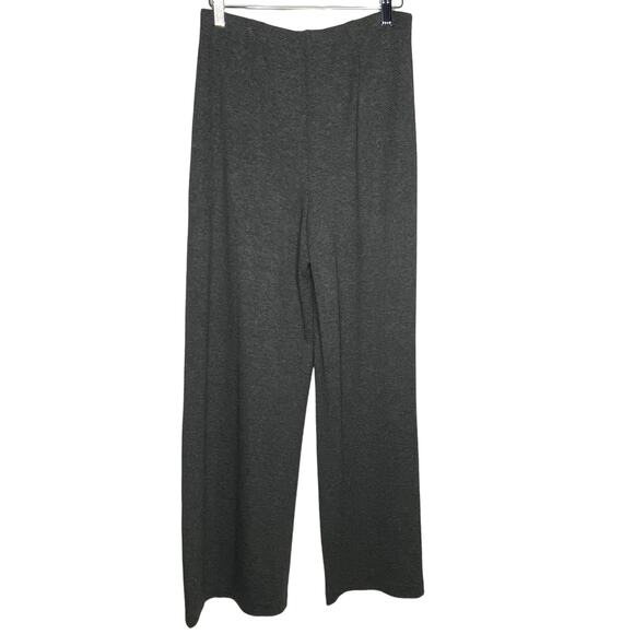 J Jill Womens Size XS Black Gray Ponte Pants Wide Leg Elastic Waist Herringbone - Picture 5 of 9